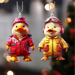 2D Duck Car Pendant Backpack Pendant Cartoon Car Pendant