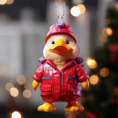 2D Duck Car Pendant Backpack Pendant Cartoon Car Pendant