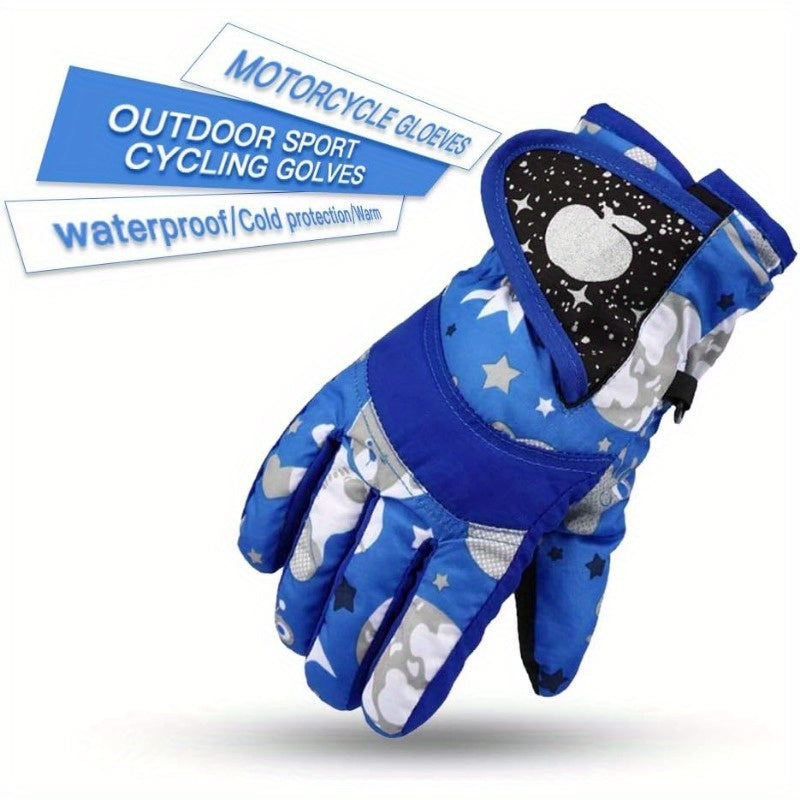 Kids Waterproof Winter Gloves With Adjustable Buckle