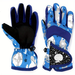 Kids Waterproof Winter Gloves With Adjustable Buckle