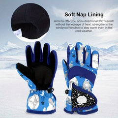 Kids Waterproof Winter Gloves With Adjustable Buckle