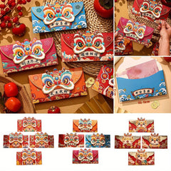 4pcs Chinese Dragon Red Envelope Luck Money Bag Year Blessing