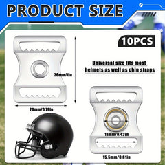 10pcs Stainless Steel Helmet Chin Strap Adapter Kit for Sports Helmets