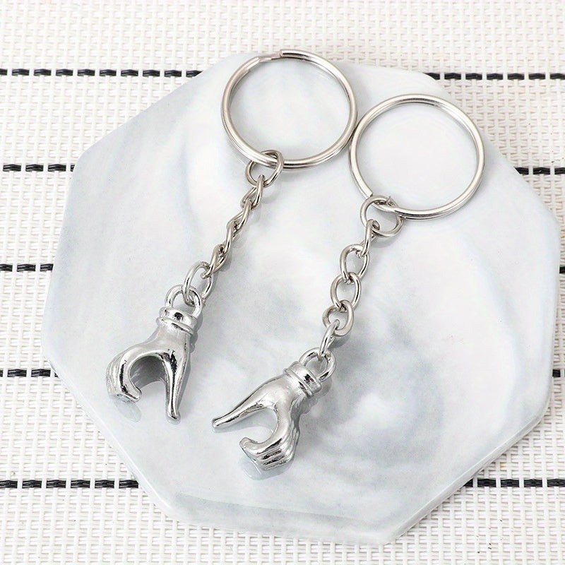 2pcs Magnetic Metal Couple's Keychain Gift