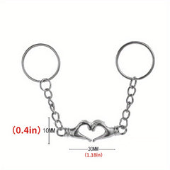 2pcs Magnetic Metal Couple's Keychain Gift