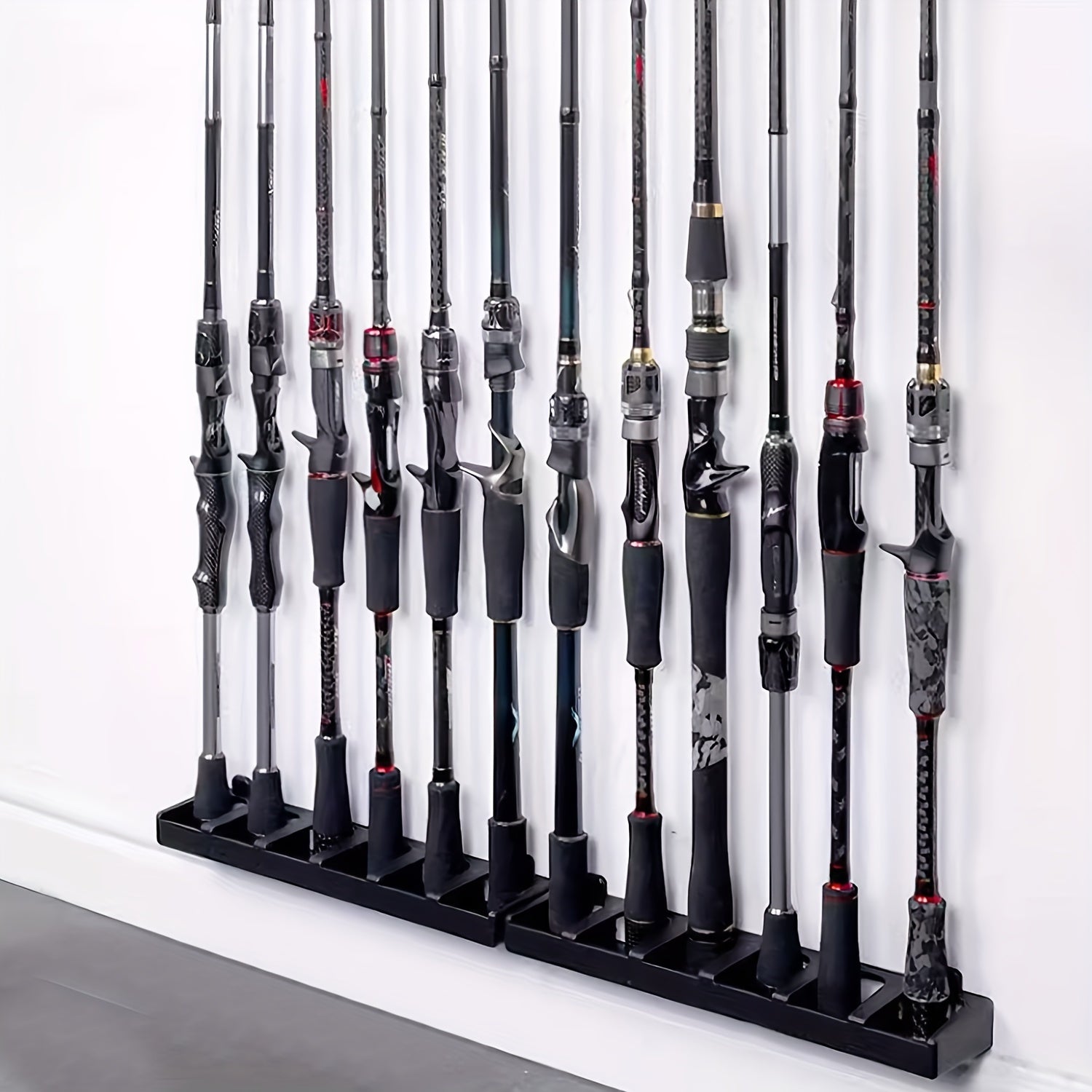 6 Rod Rack Fishing Pole Holder Wall mounted Organizer