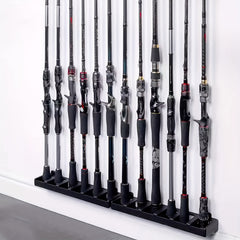 6 Rod Rack Fishing Pole Holder Wall mounted Organizer