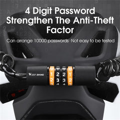 Bike Helmet & Safety Lock: Password Rope Mountain Bike Lock