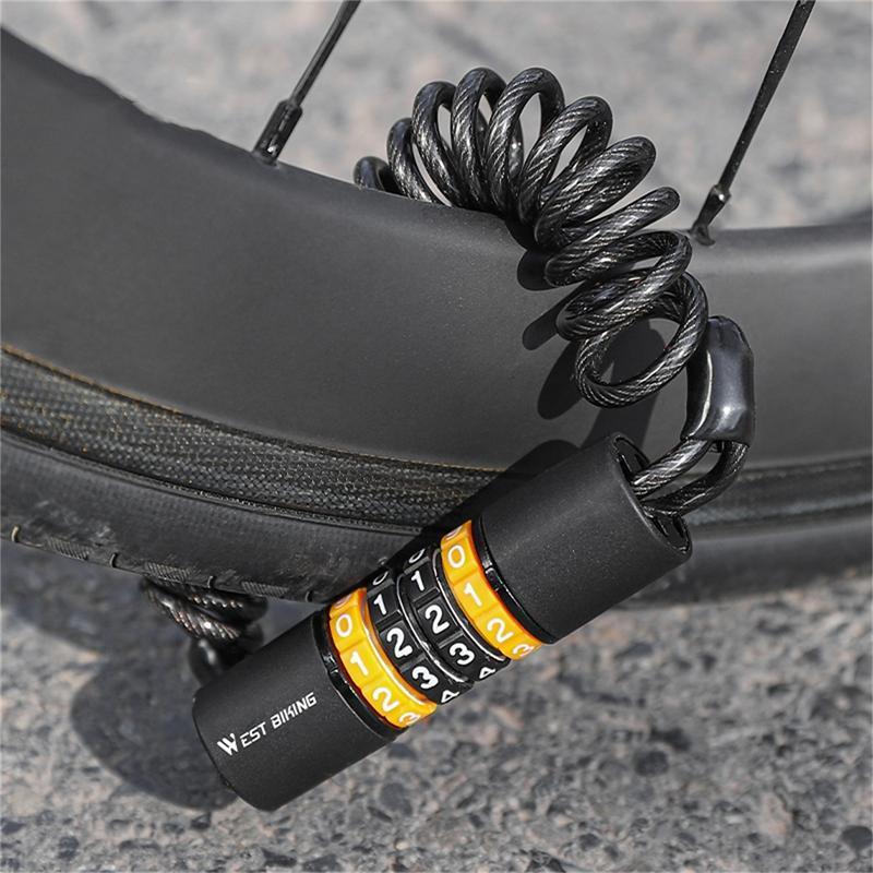 Bike Helmet & Safety Lock: Password Rope Mountain Bike Lock