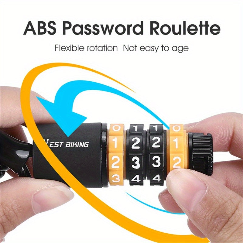 Bike Helmet & Safety Lock: Password Rope Mountain Bike Lock