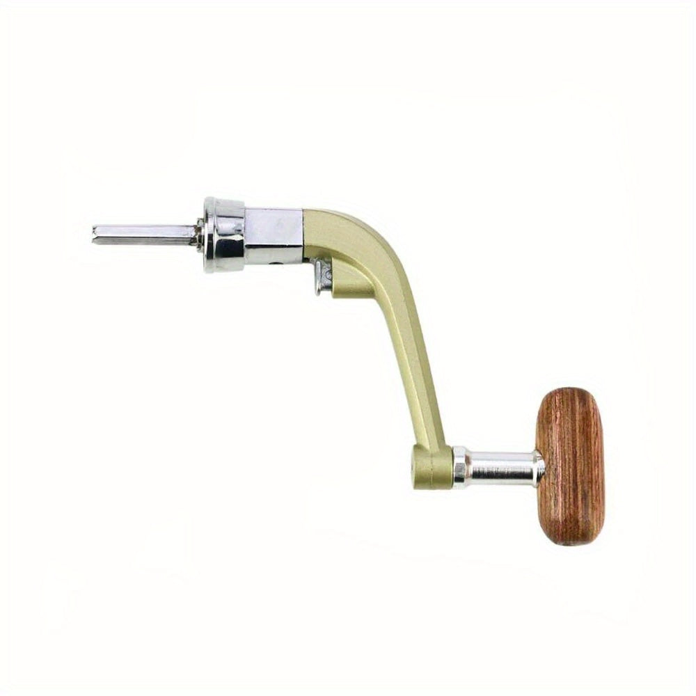 Metal Spinning Fishing Reel Handle Replacement Rocker Arm With Wooden Knob