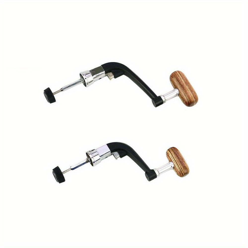 Metal Spinning Fishing Reel Handle Replacement Rocker Arm With Wooden Knob