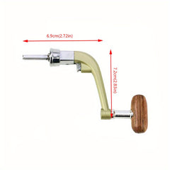 Metal Spinning Fishing Reel Handle Replacement Rocker Arm With Wooden Knob