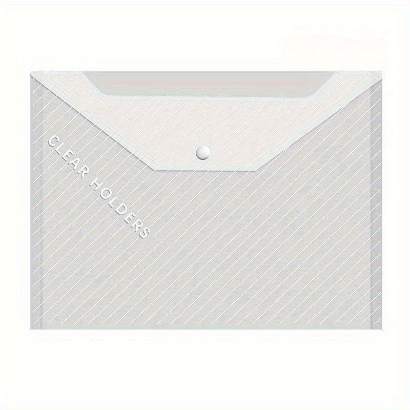 10pcs Waterproof File Bags Large Button Test Paper Storage