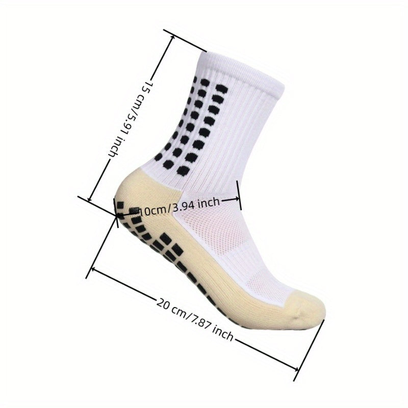 Men's Breathable Fitness Football Leg Cover&Anti Slip Socks Shin Guards