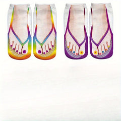 Creative 3D Flip Flops Printed Novelty Socks