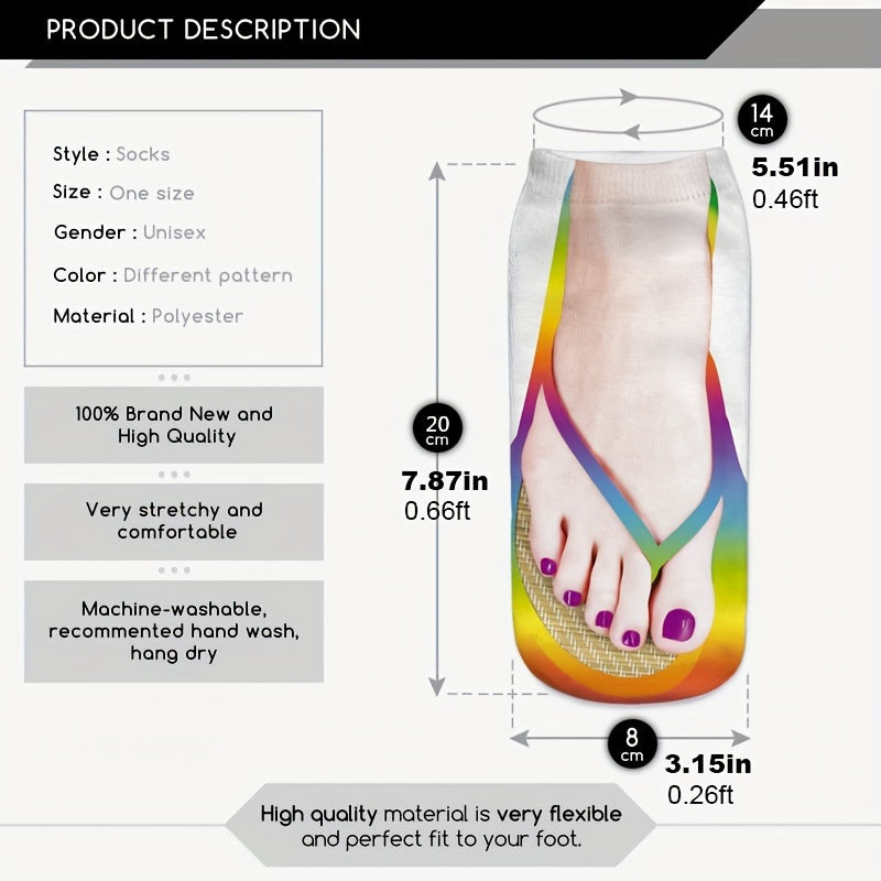 Creative 3D Flip Flops Printed Novelty Socks