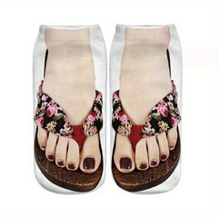 Creative 3D Flip Flops Printed Novelty Socks