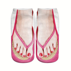 Creative 3D Flip Flops Printed Novelty Socks
