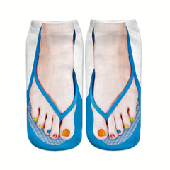 Creative 3D Flip Flops Printed Novelty Socks