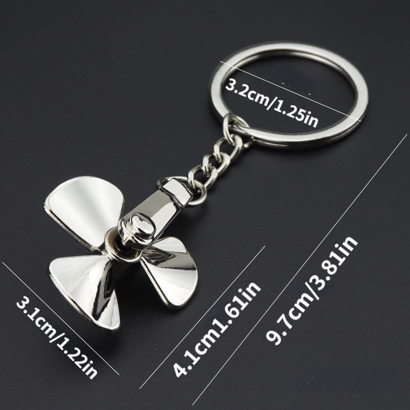 Rotating Windmill Metal Keychain Car Backpack Decoration