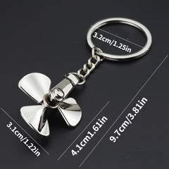 Rotating Windmill Metal Keychain Car Backpack Decoration