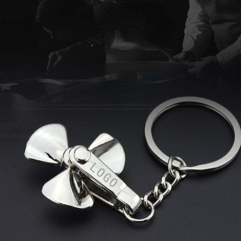 Rotating Windmill Metal Keychain Car Backpack Decoration