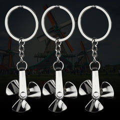 Rotating Windmill Metal Keychain Car Backpack Decoration