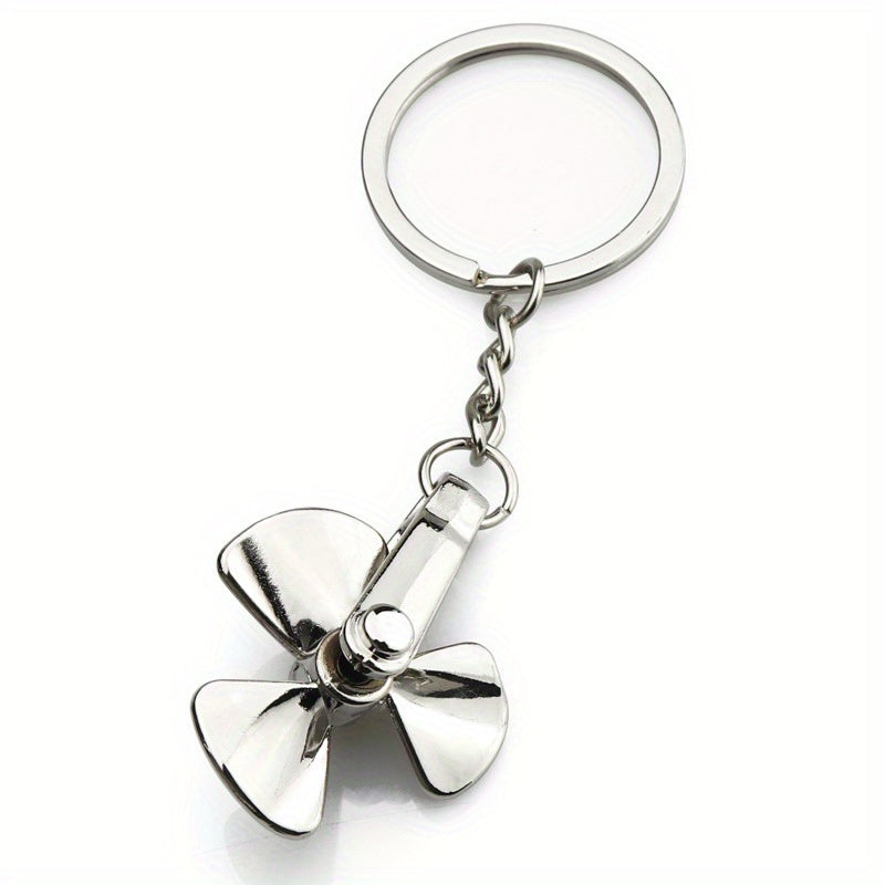 Rotating Windmill Metal Keychain Car Backpack Decoration