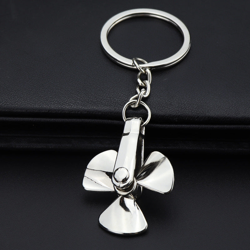 Rotating Windmill Metal Keychain Car Backpack Decoration