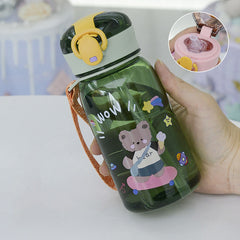 Outdoor Sports Bear Water Cup Portable Plastic Water Cup With Rope Handle