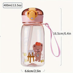 Outdoor Sports Bear Water Cup Portable Plastic Water Cup With Rope Handle