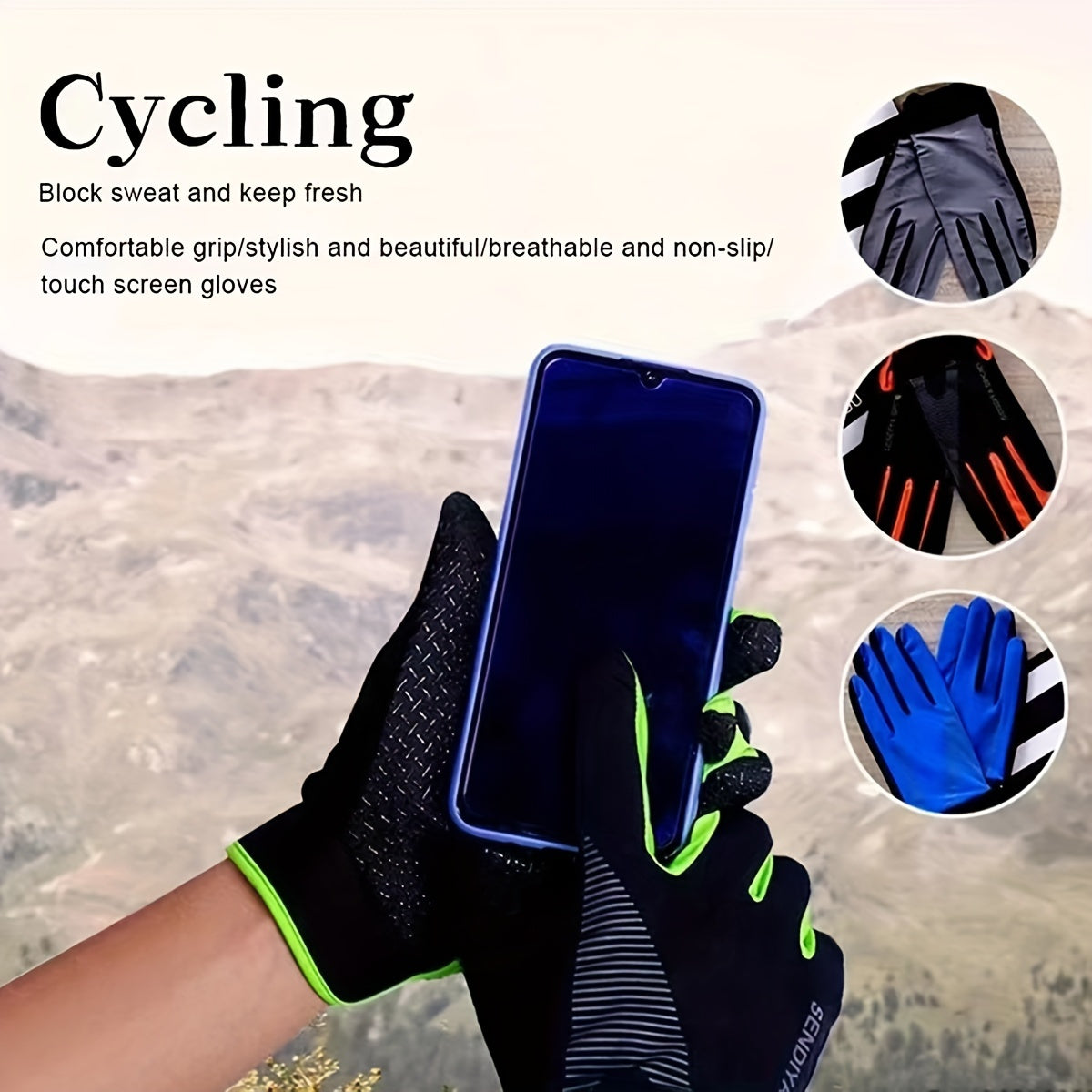 Unisex Full Finger Breathable Non-slip Gloves for Fitness Training