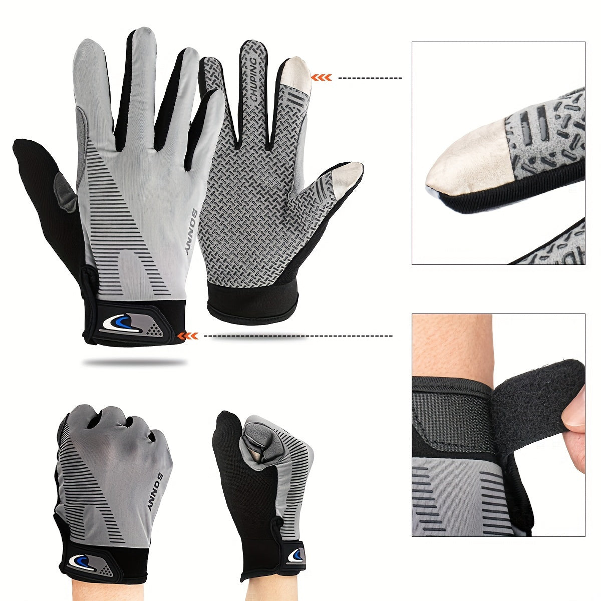 Unisex Full Finger Breathable Non-slip Gloves for Fitness Training