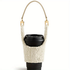 Winter Warm Plush Cup Sleeve Strap Heat resistant Anti Scalding Cup Accessories