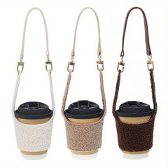 Winter Warm Plush Cup Sleeve Strap Heat resistant Anti Scalding Cup Accessories