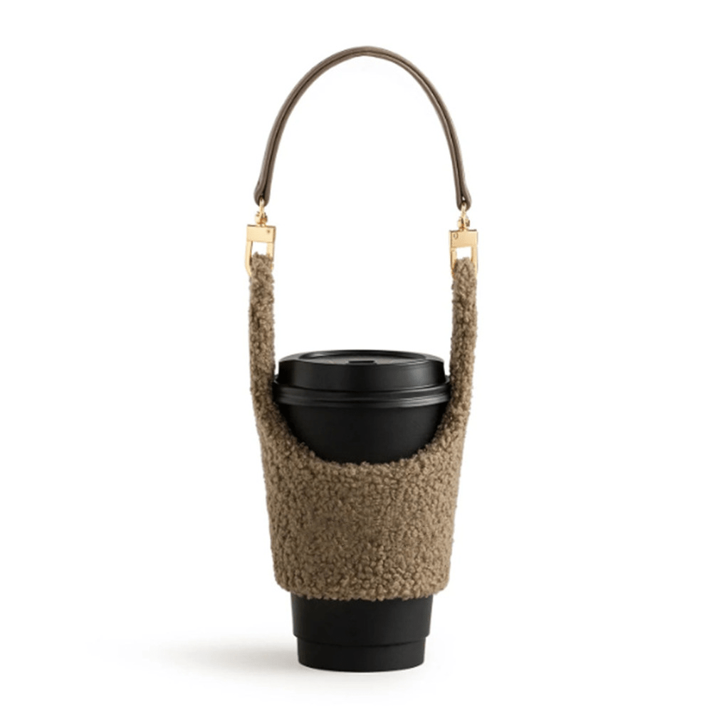 Winter Warm Plush Cup Sleeve Strap Heat resistant Anti Scalding Cup Accessories