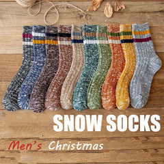 10 Pairs Men's Striped Crew Socks Cotton Blend Comfy Casual Unisex