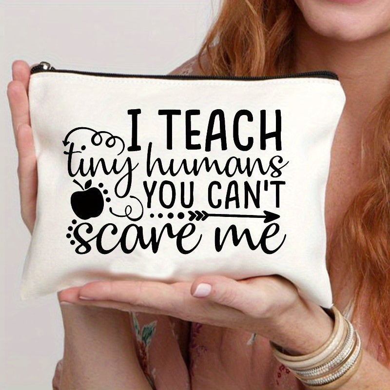 Teacher Love Inspire Print Cosmetic Bag Makeup Pouch