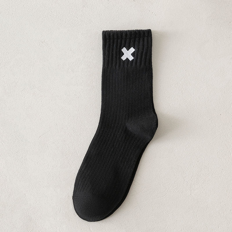 Men's X Pattern Crew Socks Breathable Comfy Casual Unisex Socks