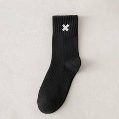 Men's X Pattern Crew Socks Breathable Comfy Casual Unisex Socks