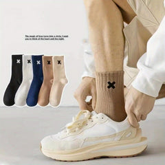 Men's X Pattern Crew Socks Breathable Comfy Casual Unisex Socks