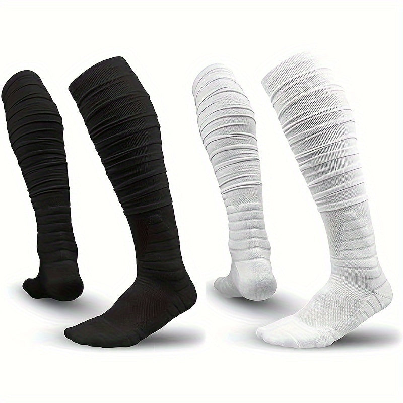 Men's Over Knee High Sport Socks Cotton Blend Breathable for Basketball Football