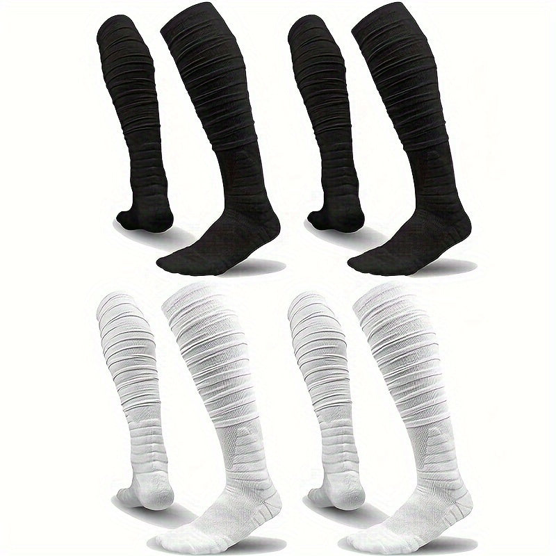 Men's Over Knee High Sport Socks Cotton Blend Breathable for Basketball Football