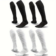 Men's Over Knee High Sport Socks Cotton Blend Breathable for Basketball Football