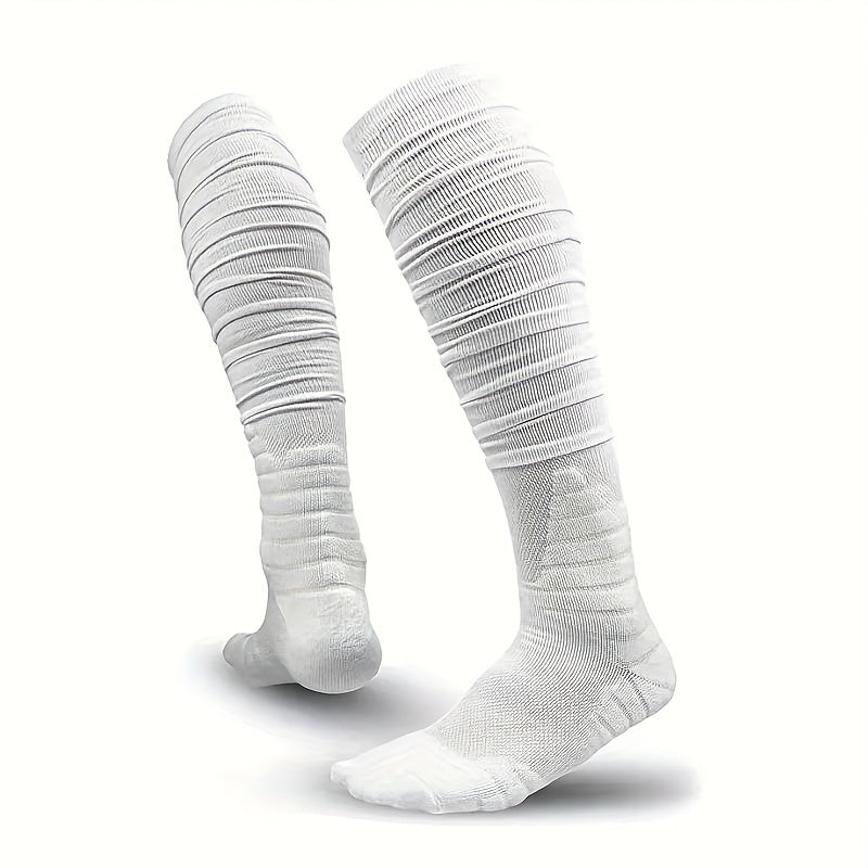 Men's Over Knee High Sport Socks Cotton Blend Breathable for Basketball Football