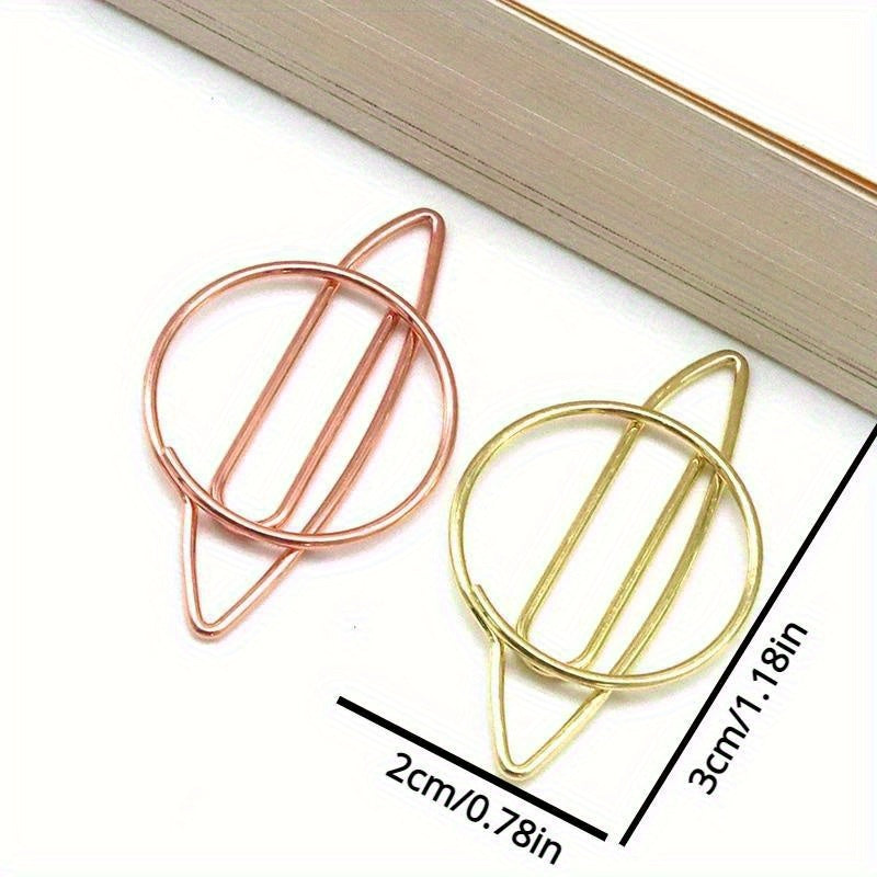 20pcs Planet Binder Clip Metal Paper Clips for Books Memo Clips