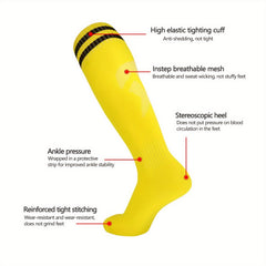 Teen's Striped Sport Socks: Comfy, Breathable, for Activities