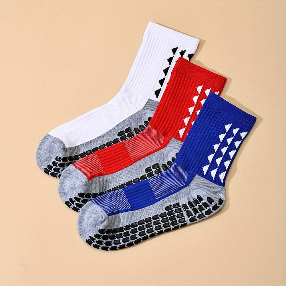 3 Pairs Teen Mid Crew Sport Socks Absorb Sweat Comfy Breathable for Basketball