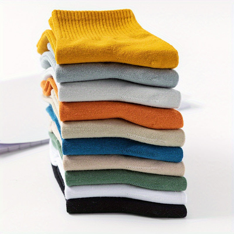5 Pairs Men's Crew Socks Breathable Casual Unisex Socks